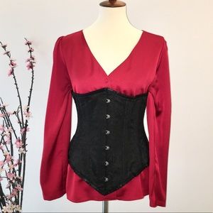 Black Longline Waist Training Underbust Corset